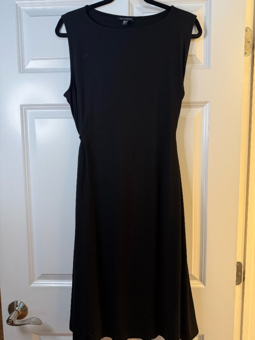 Eileen Fisher Sleeveless Black Midi Dress Size XL